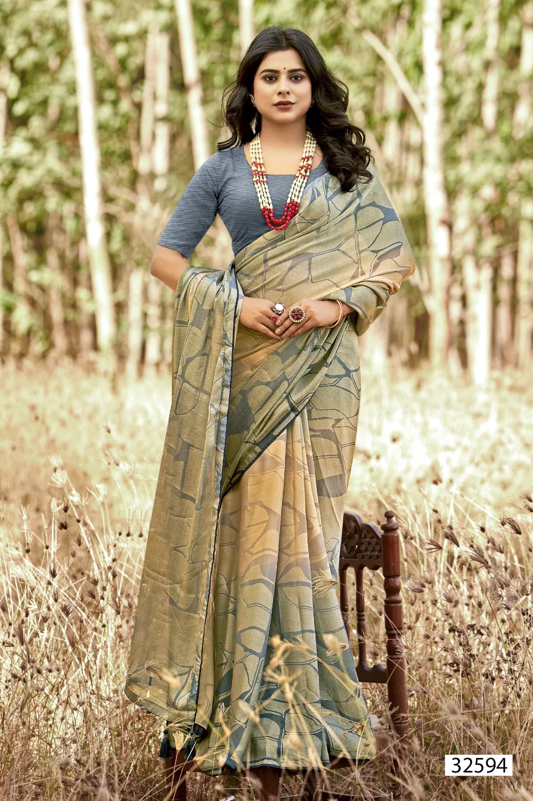 Samisha Vol 4 By Vallabhi Moss Brasso Printed Saree Exporters In India